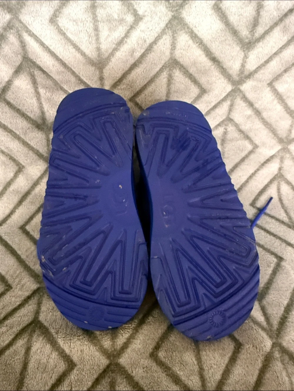UGG Kids Electric Blue Suede Lace-Up Ankle Boots